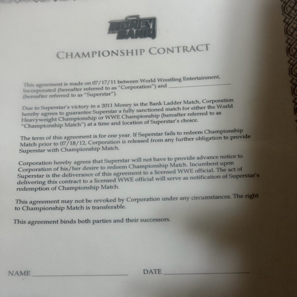 WWE Gold Money in the Bank Briefcase - Picture 5 of 9